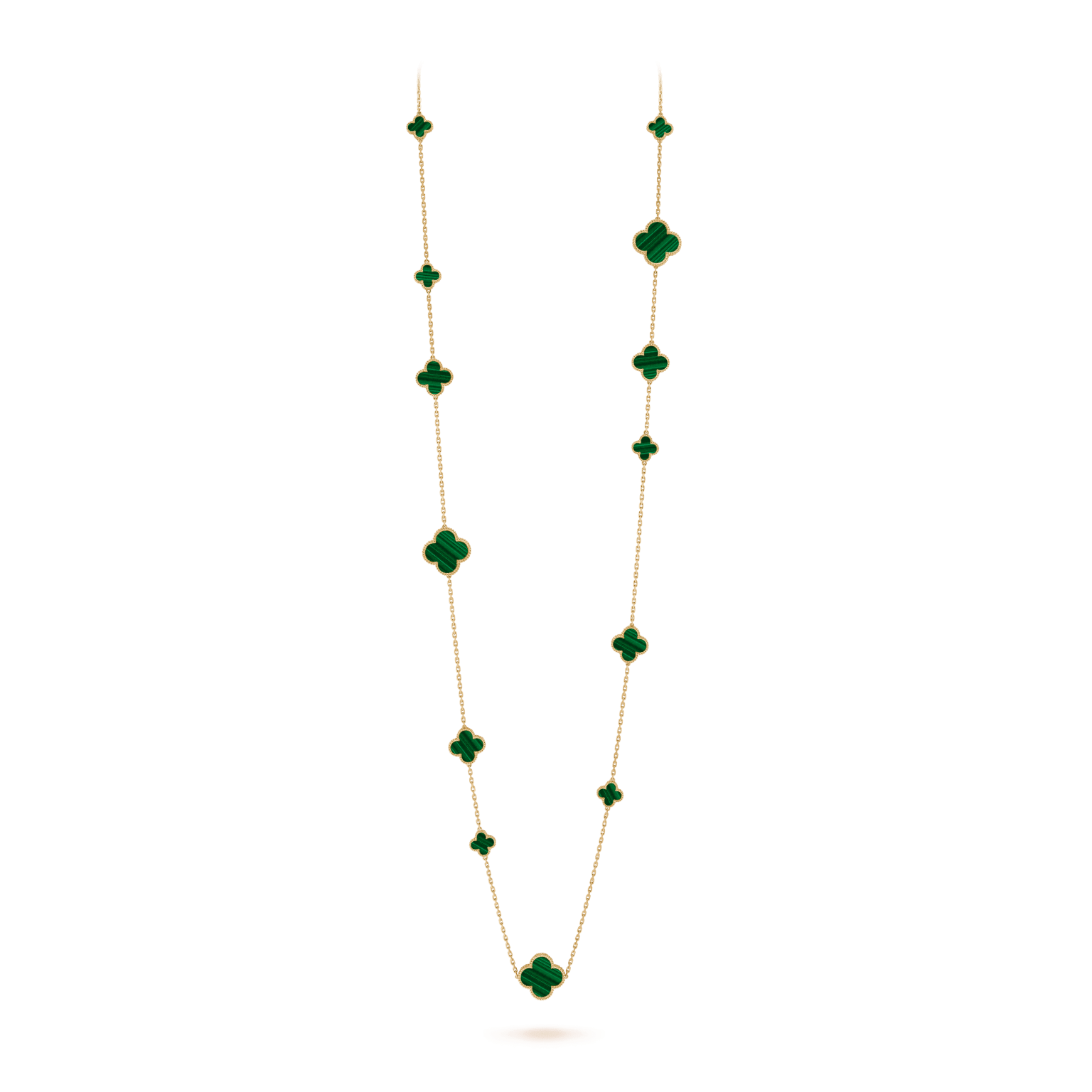 Van Cleef & Arpels VCARO2AF00 Magic Alhambra long necklace 16 motifs Yellow gold Malachite necklace 1