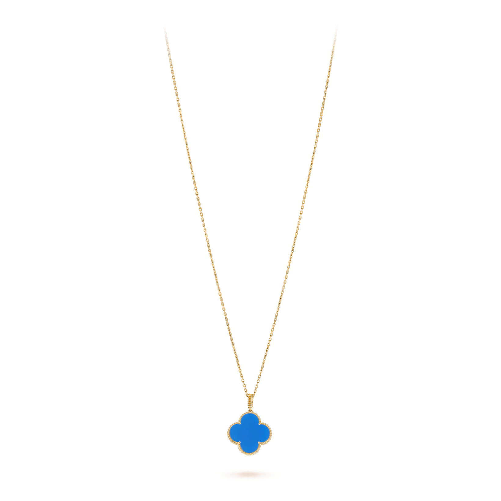 Van Cleef & Arpels VCARP6LA00 Magic Alhambra long necklace 1 motif Yellow Gold Blue Agate necklace 1