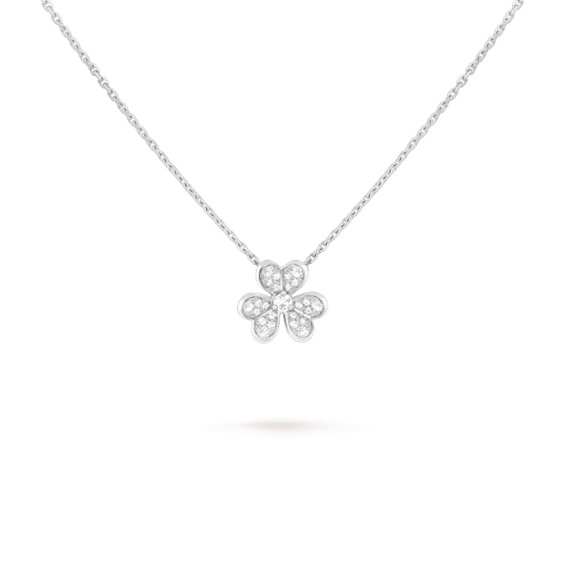 Van Cleef & Arpels VCARP3W300 Frivole pendant mini model White gold Diamond Necklace 2