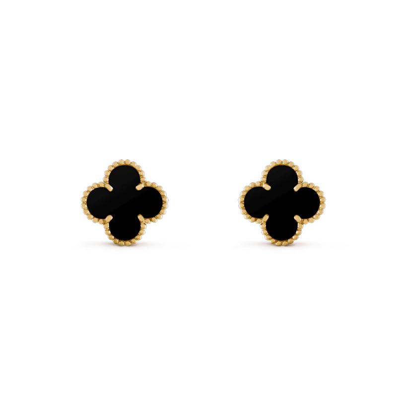 Van Cleef & Arpels VCARA44200 Vintage Alhambra earrings Yellow gold Onyx 1