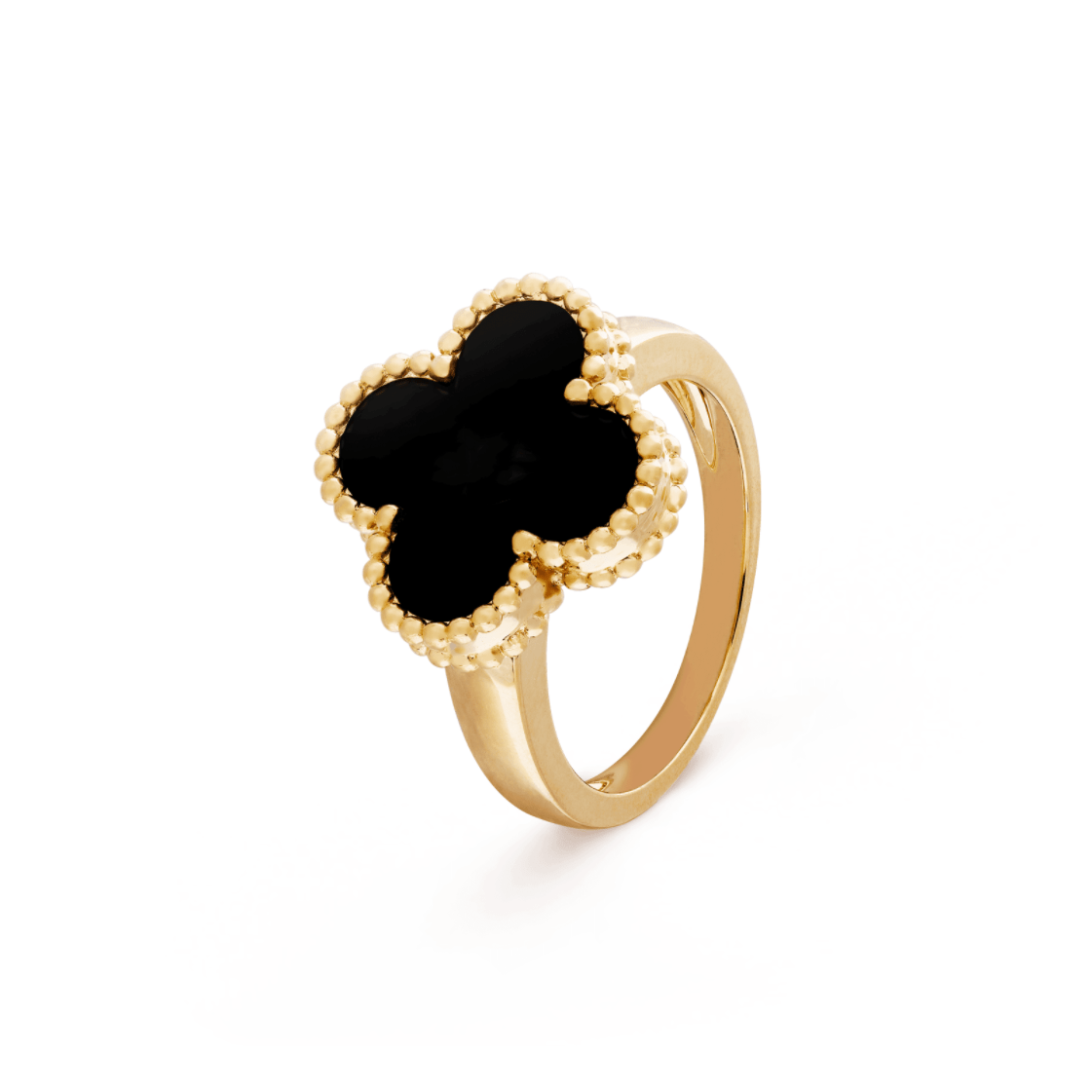 Van Cleef Arpels Vintage Alhambra Ring Yellow Gold Onyx VCARA41000