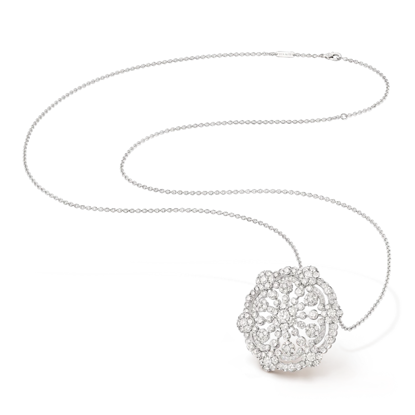 Van Cleef Arpels Snowflake Clip And Pendant Platinum Diamond Vcarp39900 Coral 12