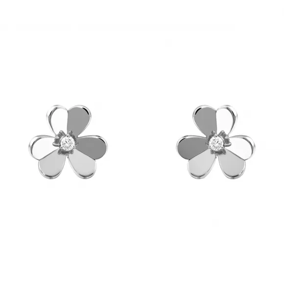 Van Cleef & Arpels VCARD80200 Frivole Earrings Small Model 18k White Gold Diamond Earrings 1