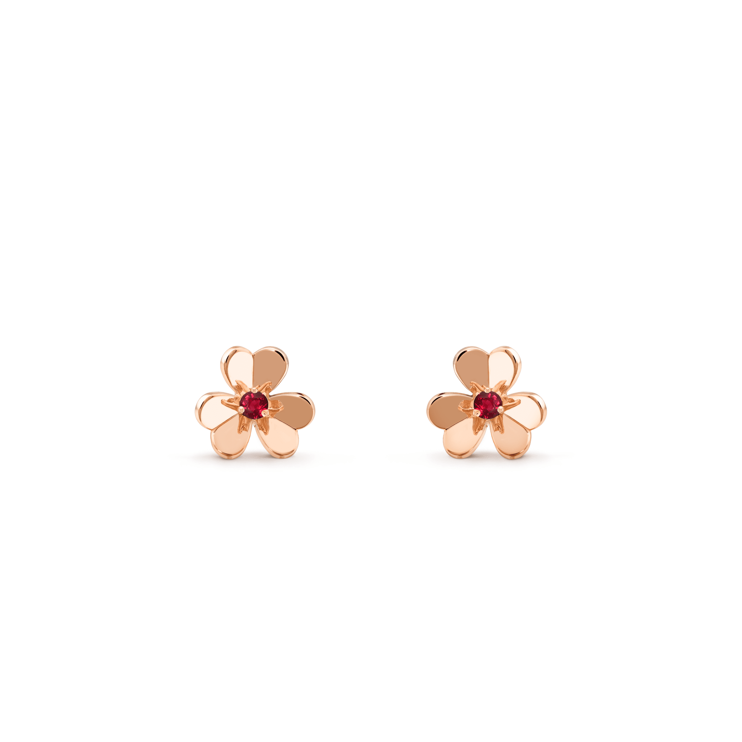 Van Cleef & Arpels VCARP7SA00 Frivole earrings mini model Rose gold Ruby earrings 1