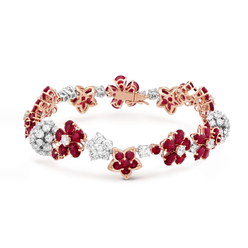 Van Cleef & Arpels VCARP47S00 Folie des Prés bracelet Rose gold Diamond Ruby bracelet 1