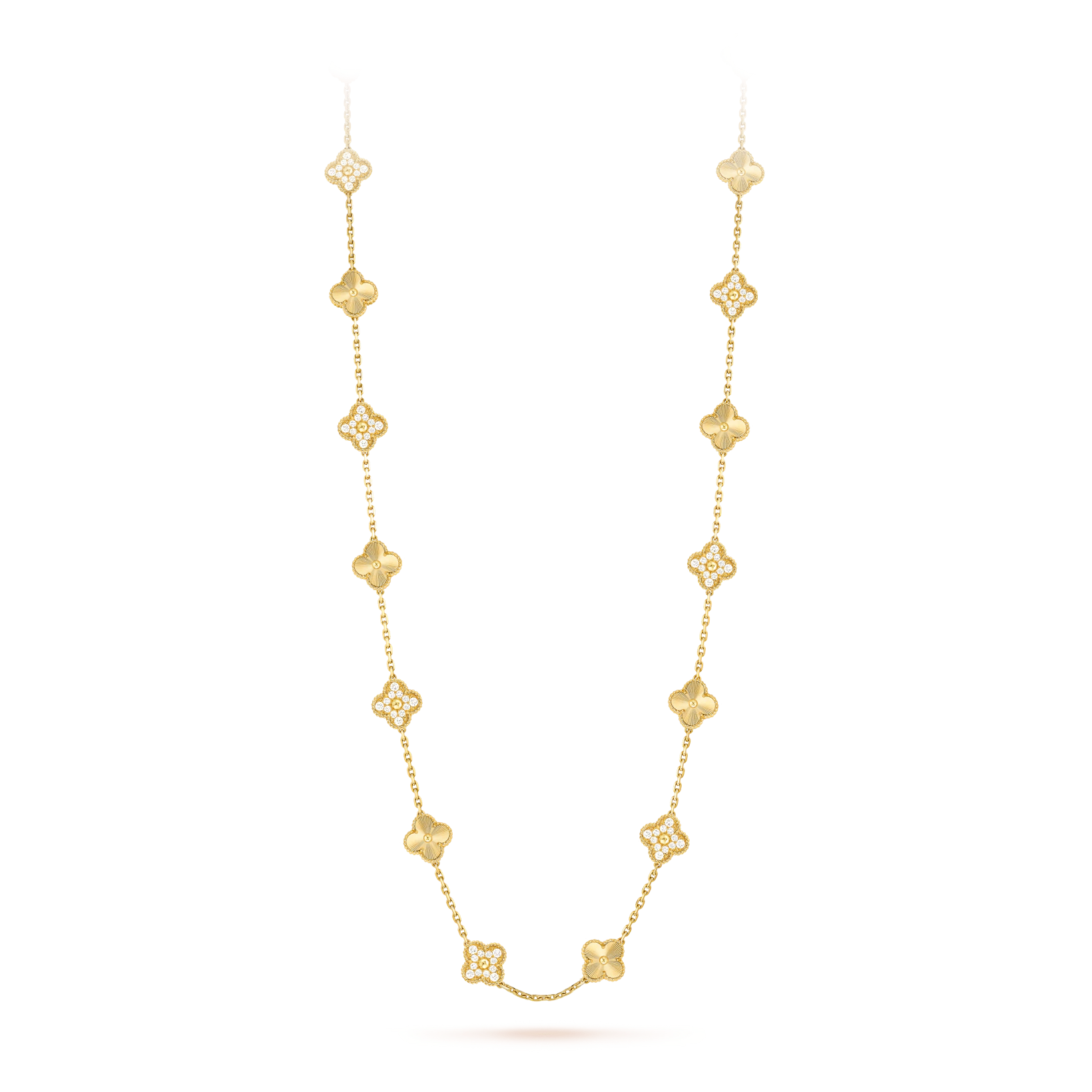 Van Cleef & Arpels VCARP4KM00 necklace Vintage Alhambra long necklace 20 motifs White gold Diamond necklace 1