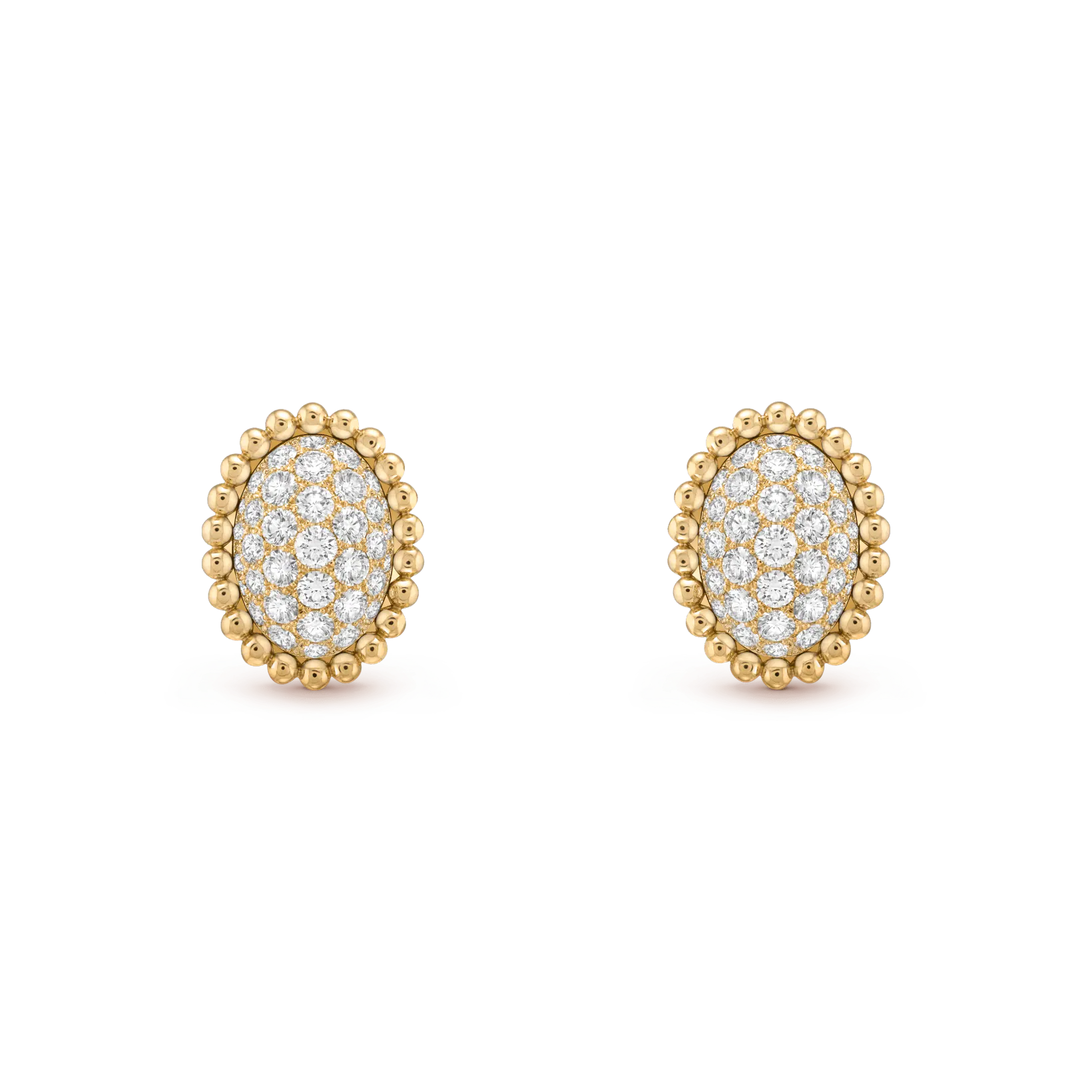 Van Cleef & Arpels VCARP7UW00 Perlée diamonds pavé earrings 18K yellow gold Diamond earrings 1