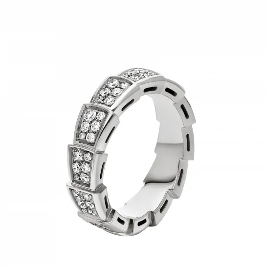 Bulgari Serpenti Viper White Gold And Diamond Pave Ring An857940 coral