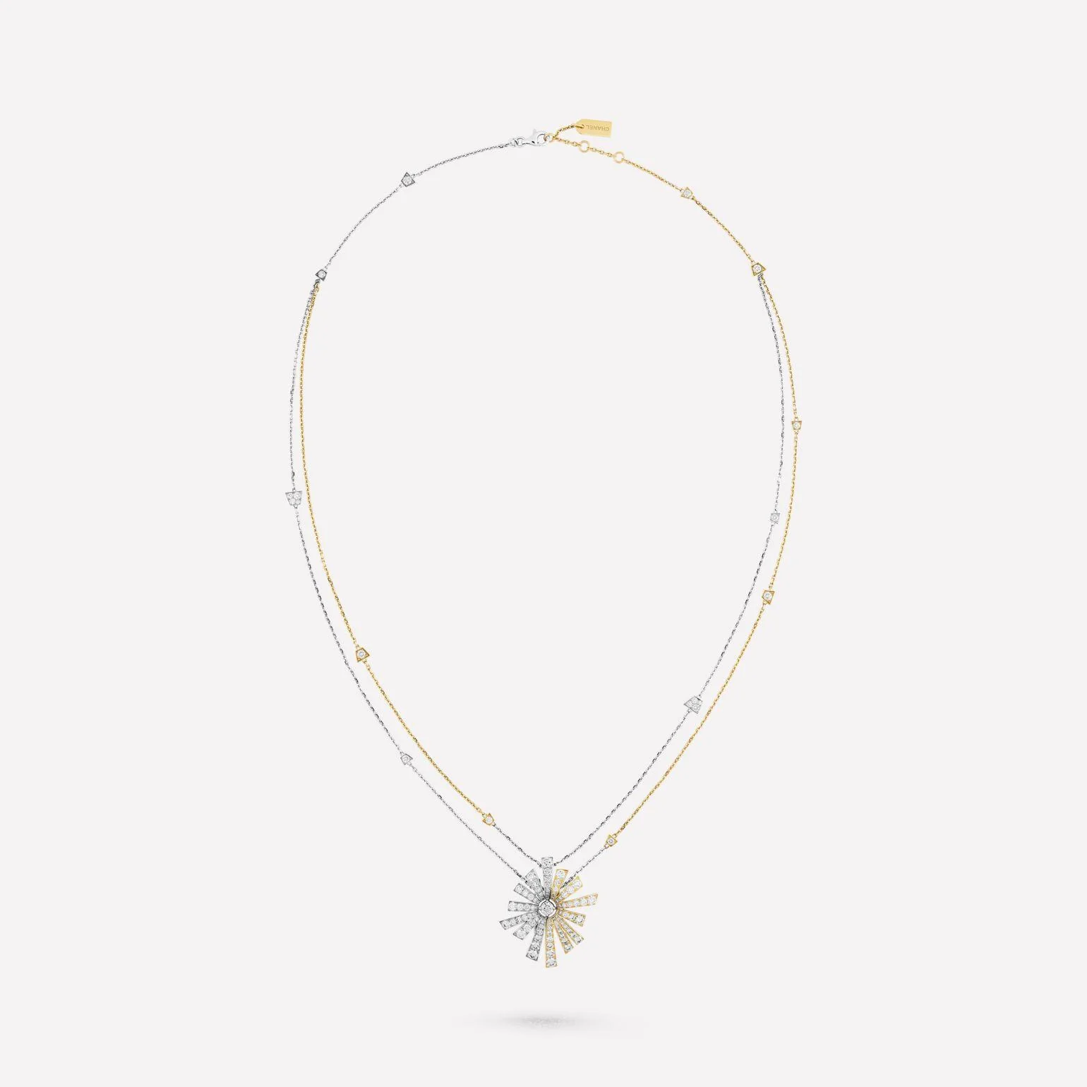 Chanel Soleil De Chanel Transformable Necklace 18k White And Yellow Gold Diamonds J11933 co