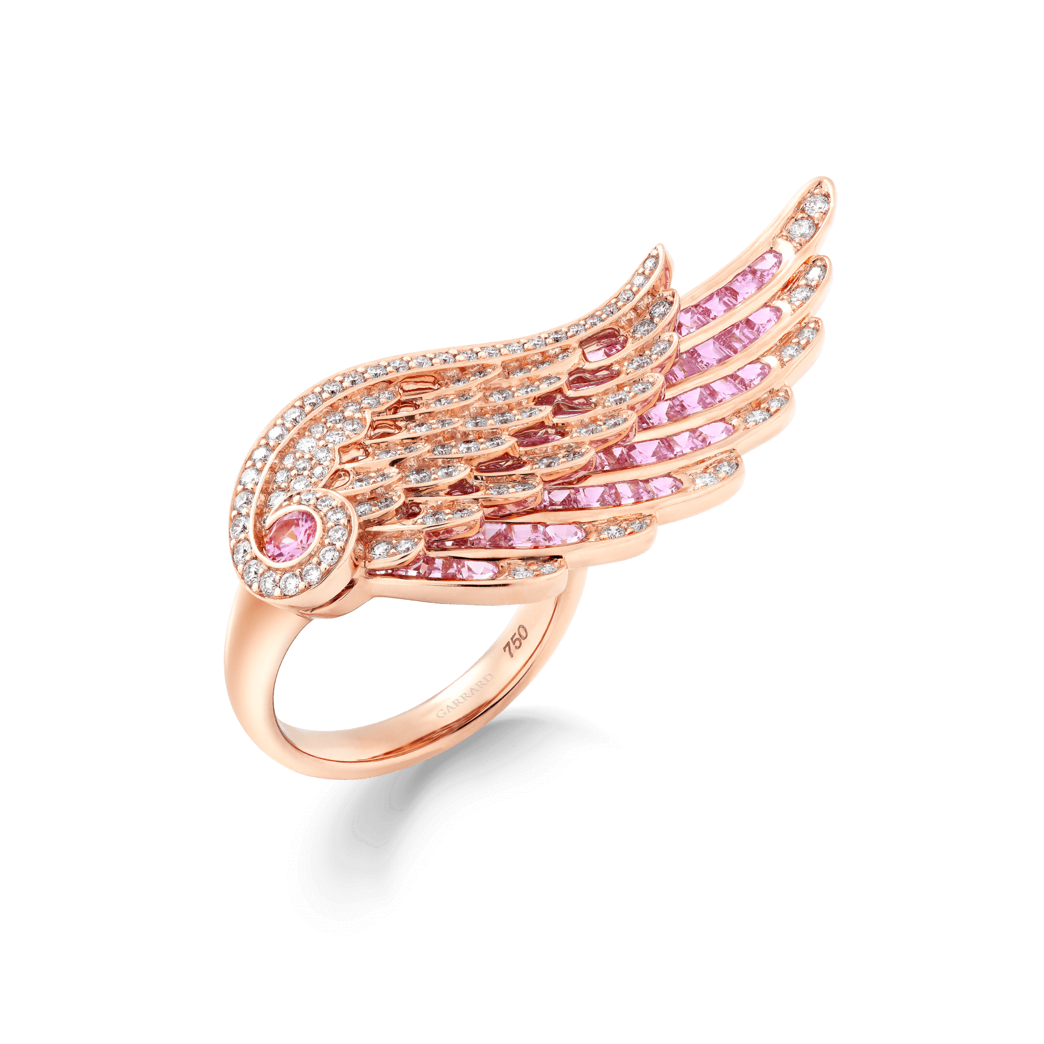 Garrard Wings Embrace Jewellery Collection Across The Finger Pink Sapphire And Diamond Ring In 18ct White Gold 2016585 Hero 2048x2048 18