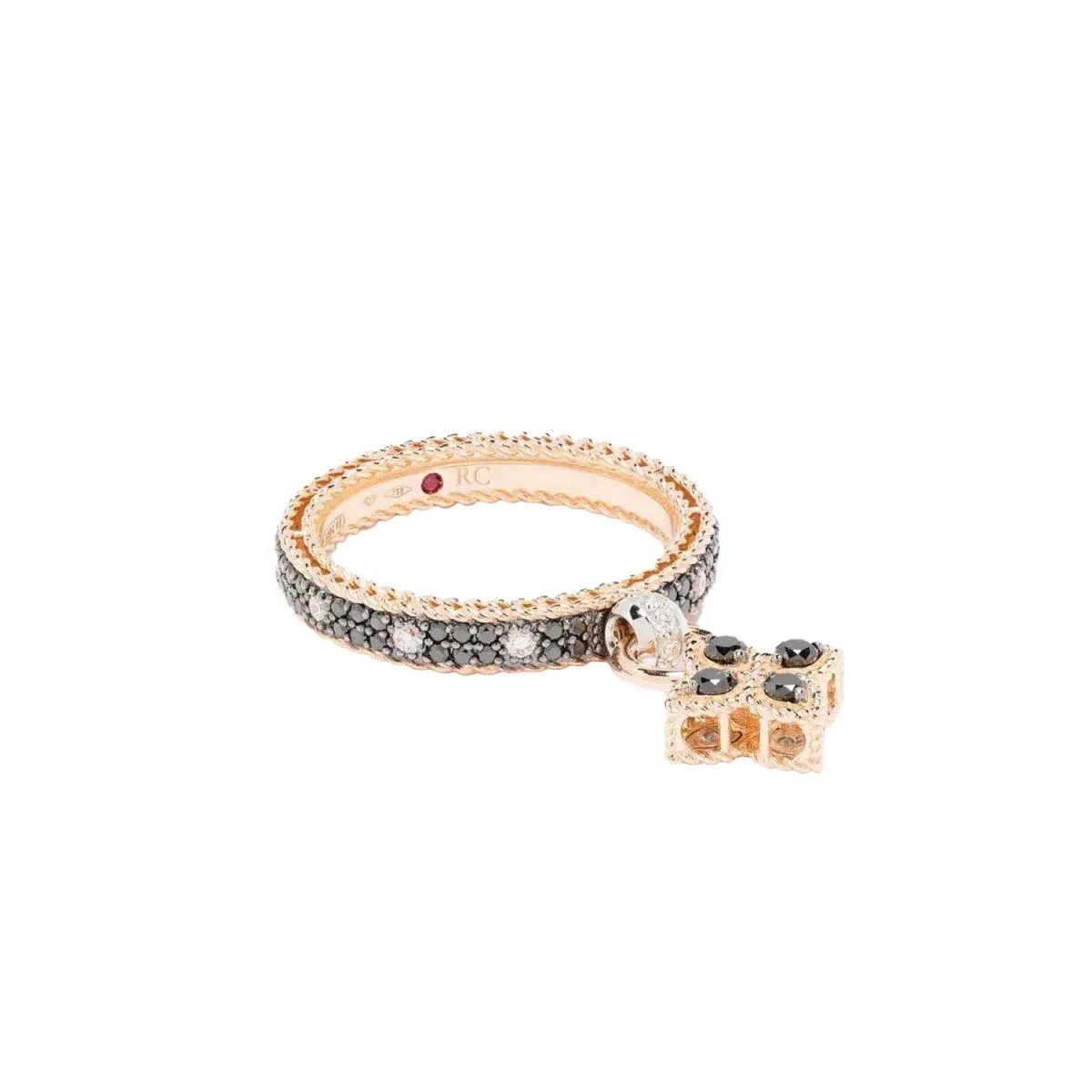 Roberto Coin Venetian Princess Rose Gold Ring With Diamonds 11