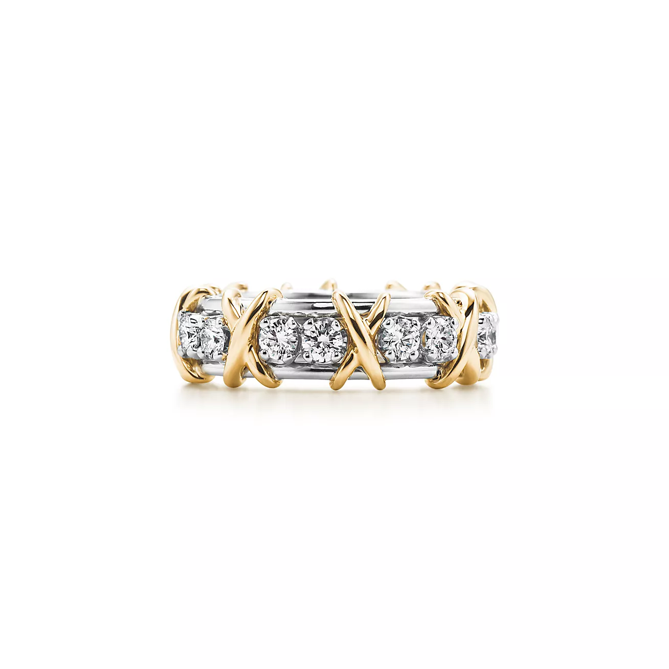 Tiffany Schlumberger Sixteen Stone Ring In Yellow Gold And Platinum 112