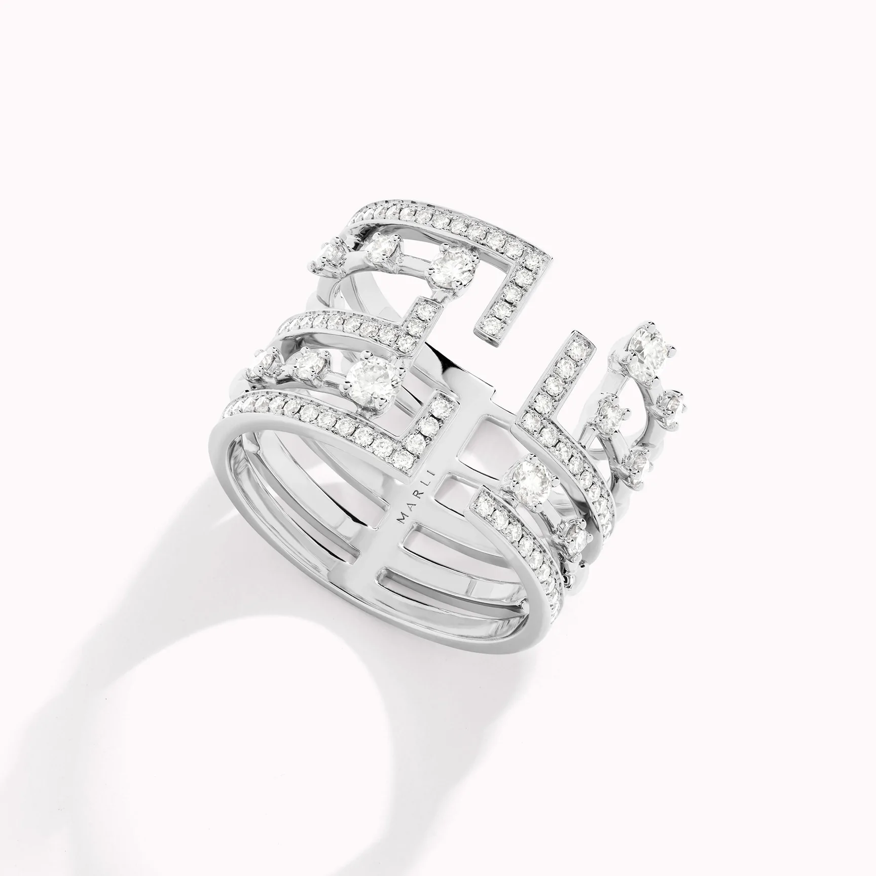 Marli Avenues Statement Ring In White Gold Aven R5 Coral 11