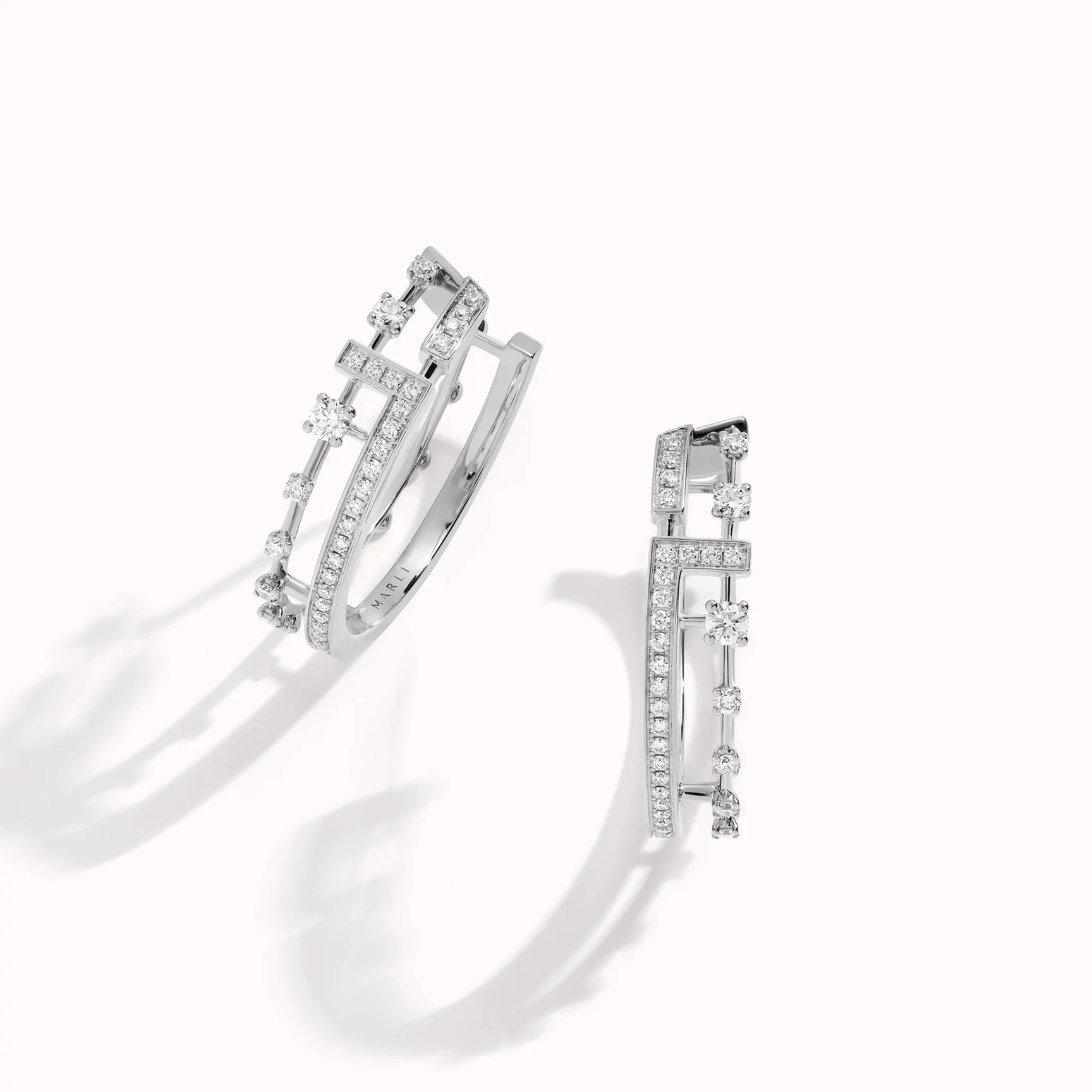 Marli Avenues Hoop Earrings In White Gold Aven E2 12