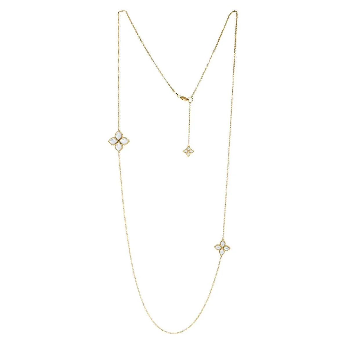 Roberto Coin Princess Flower Yellow Gold Necklace With Diamonds 48