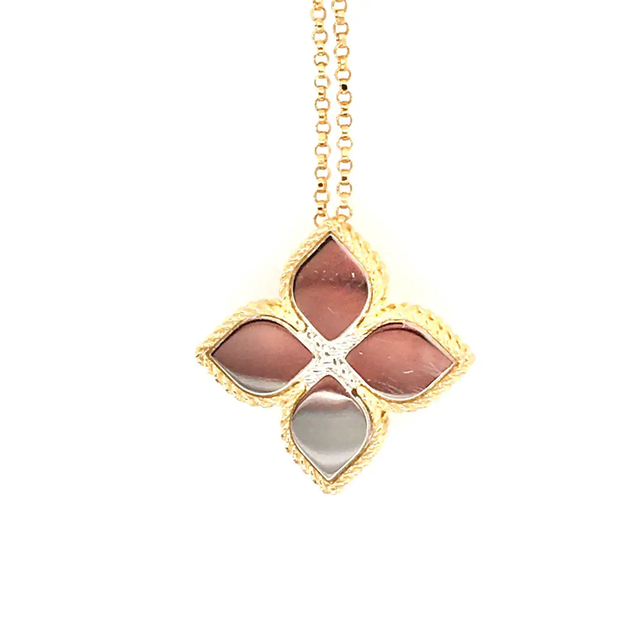 Roberto Coin Princess Flower Gold And Diamond Necklace 36