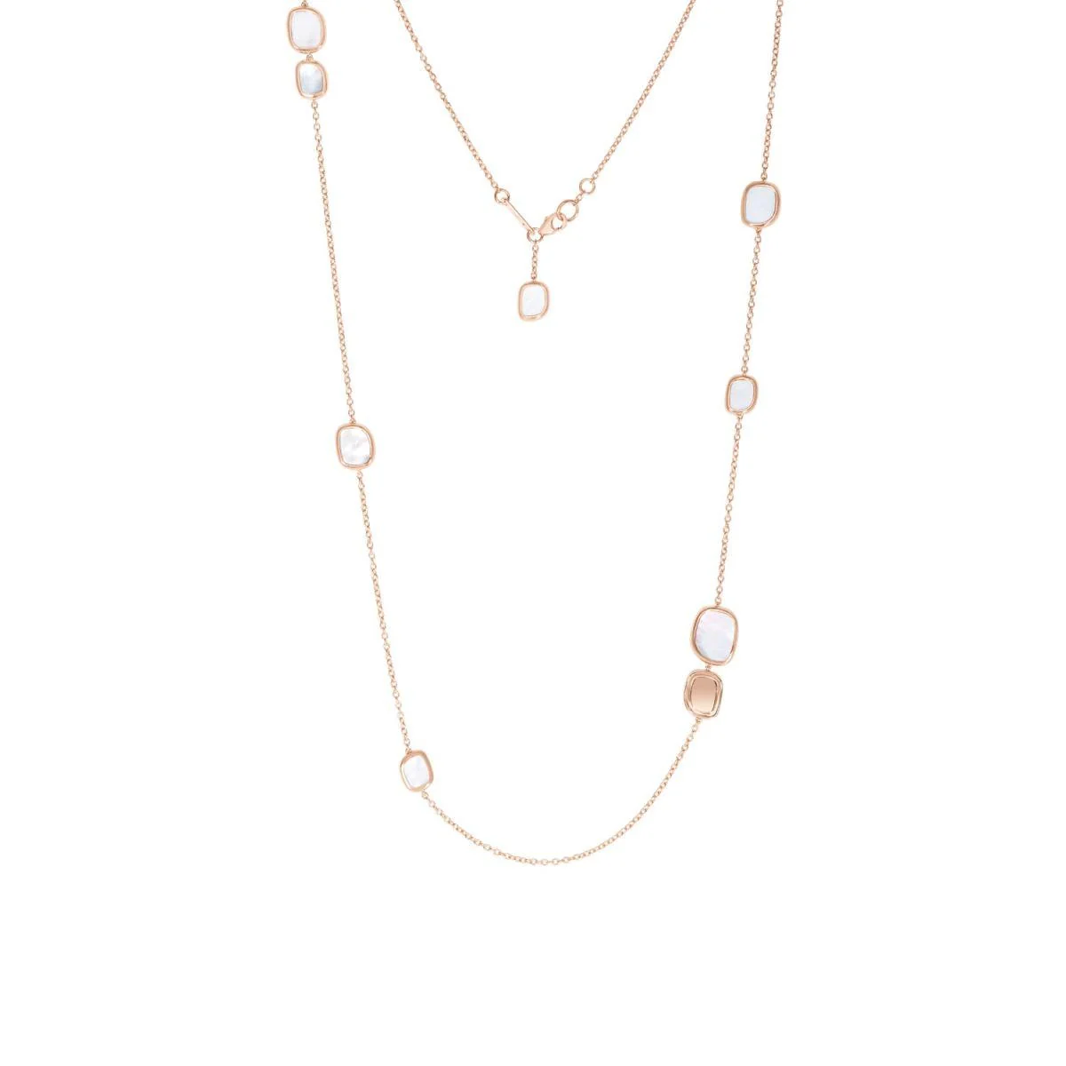 Roberto Coin Black Jade Rose Gold Necklace With Mother Of Pearl 36