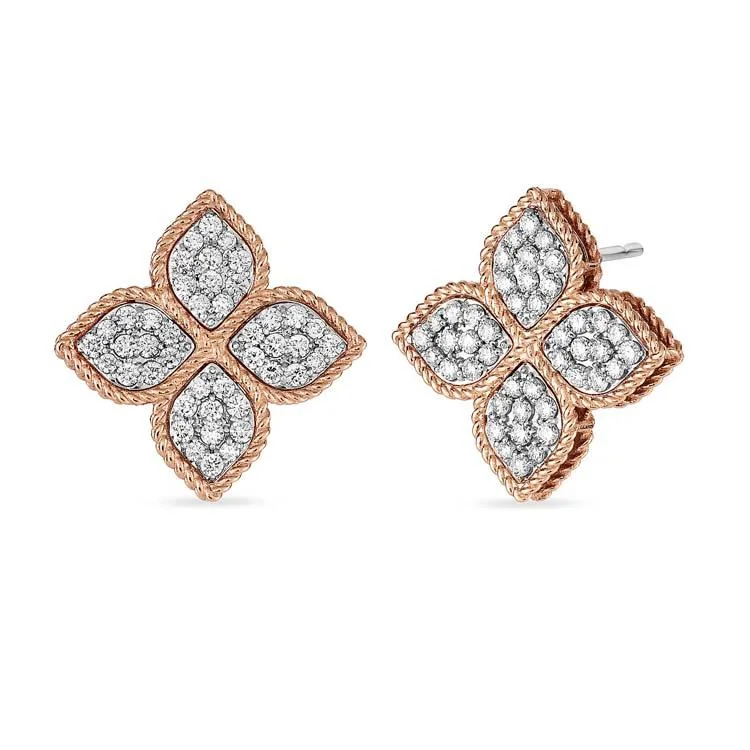 Roberto Coin Princess Flower Earrings With Diamonds Adr777ea0643 Coral 23