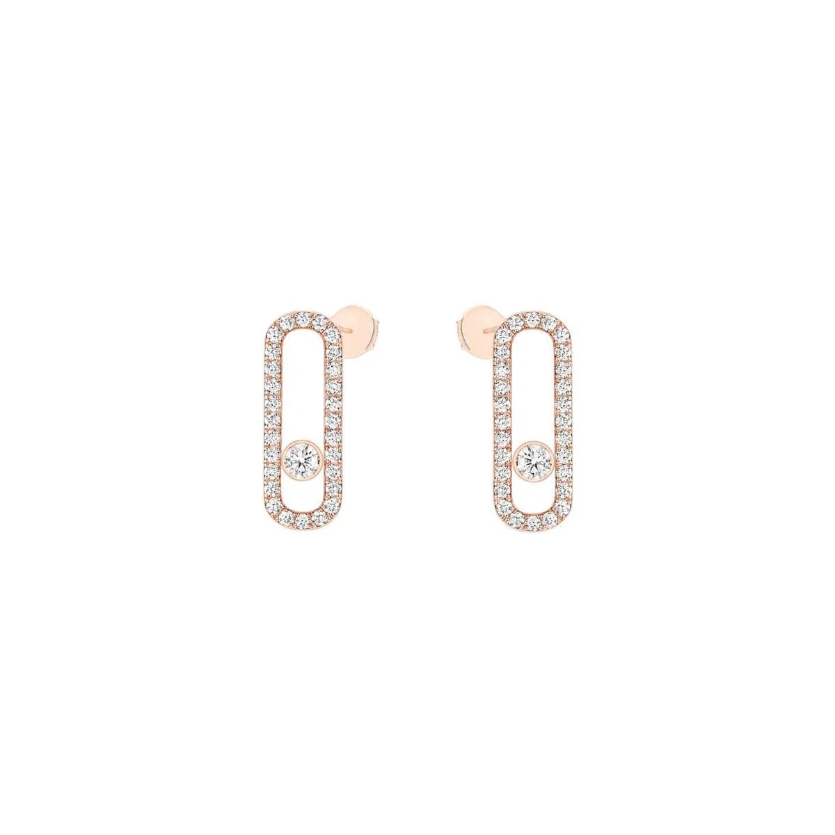 Messika Move Uno Rose Gold Earrings 12183-PG with Diamonds