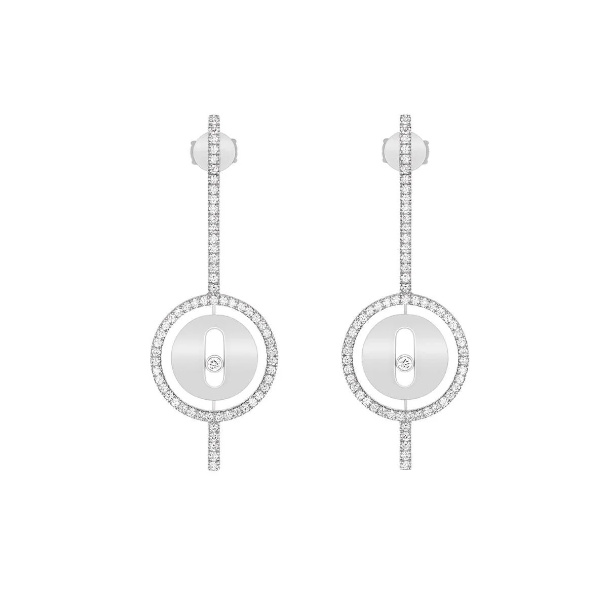 Messika Lucky Move Arrow White Gold Earrings 07516-WG with Diamonds Lucky Move Arrow