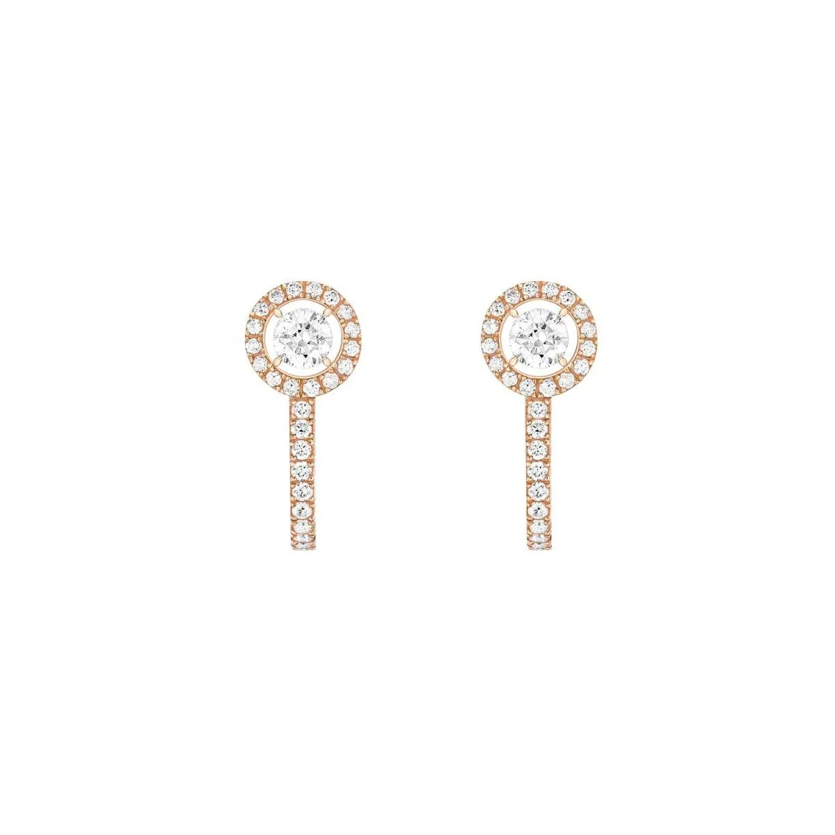 Messika Joy Hoop Rose Gold Earrings 07482-PG with Diamonds