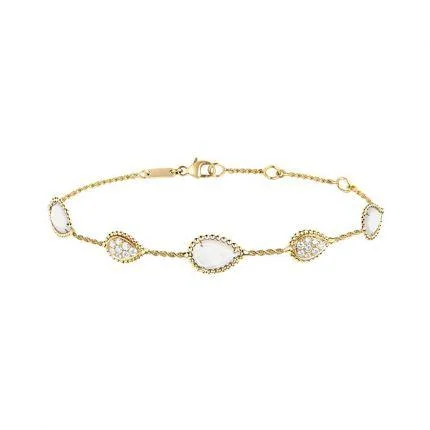 Boucheron Serpent Boheme Bracelet JBT00734M Yellow Gold Diamond Pearl