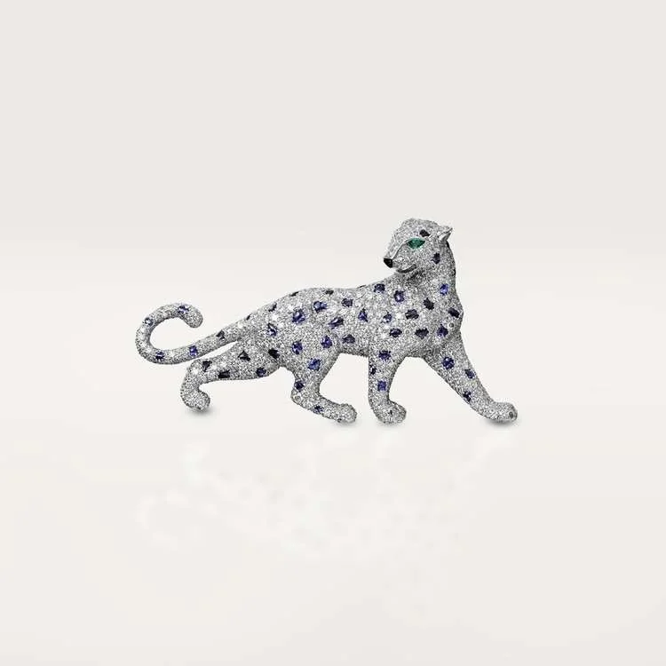 Cartier Panthère De Cartier Brooch H5000025, White Gold, Sapphires, Emeralds, Onyx, Diamonds 1