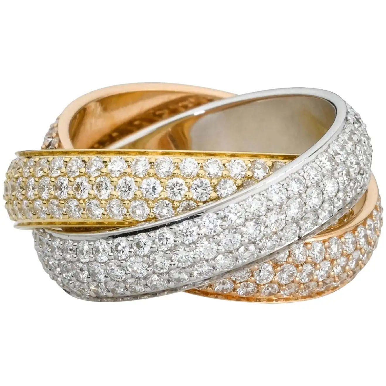 Cartier Trinity Large Model Diamond 4.64 Carat Ring N4210800 3