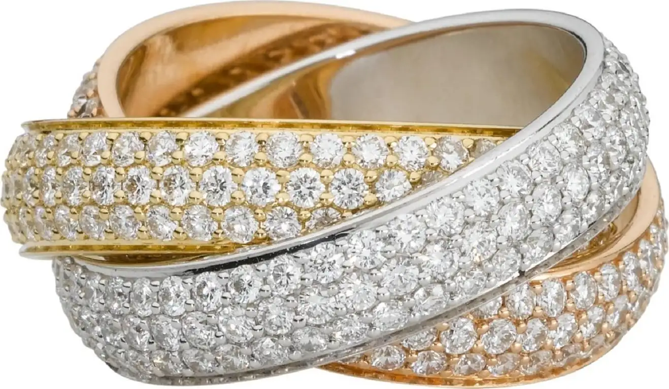 Cartier Trinity Large Model Diamond 4.64 Carat Ring
