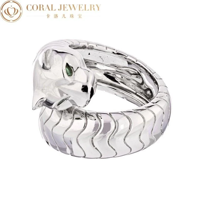 Cartier Panthere De Cartier 18k White Gold High Polished Panthere Lakarda Ring Coral 37