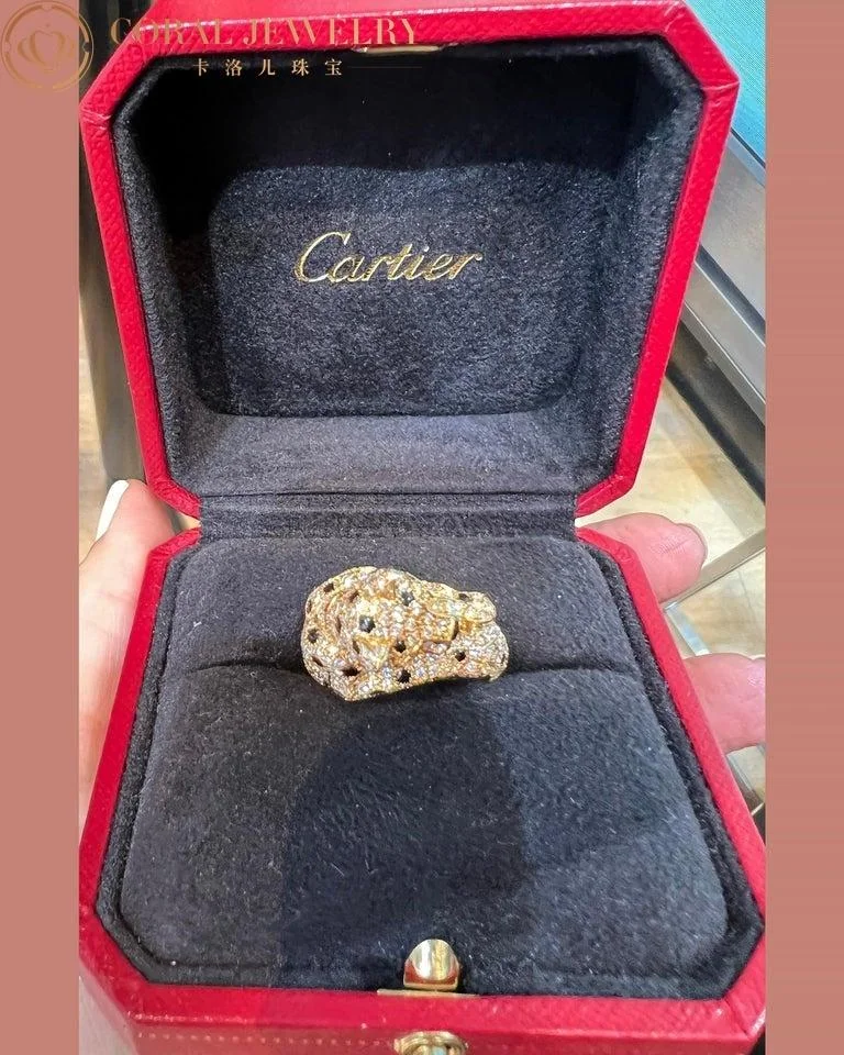 Cartier Panthère De Cartier Ring Onyx Emeralds, Yellow Diamonds 6