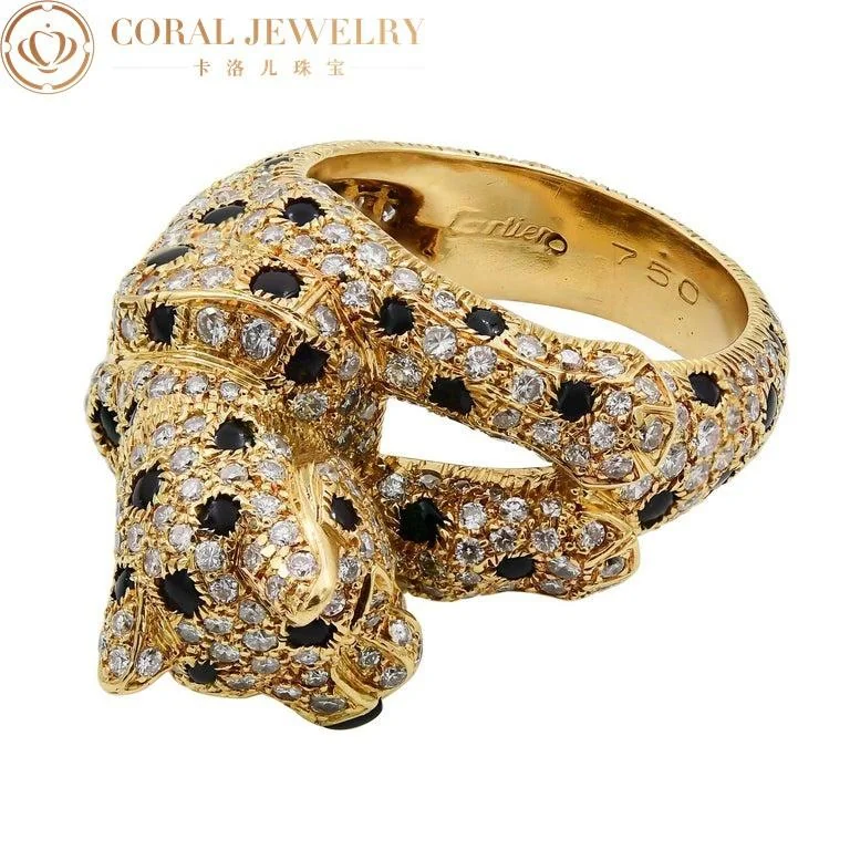 Cartier Panthère De Cartier Ring Onyx Emeralds, Yellow Diamonds 5