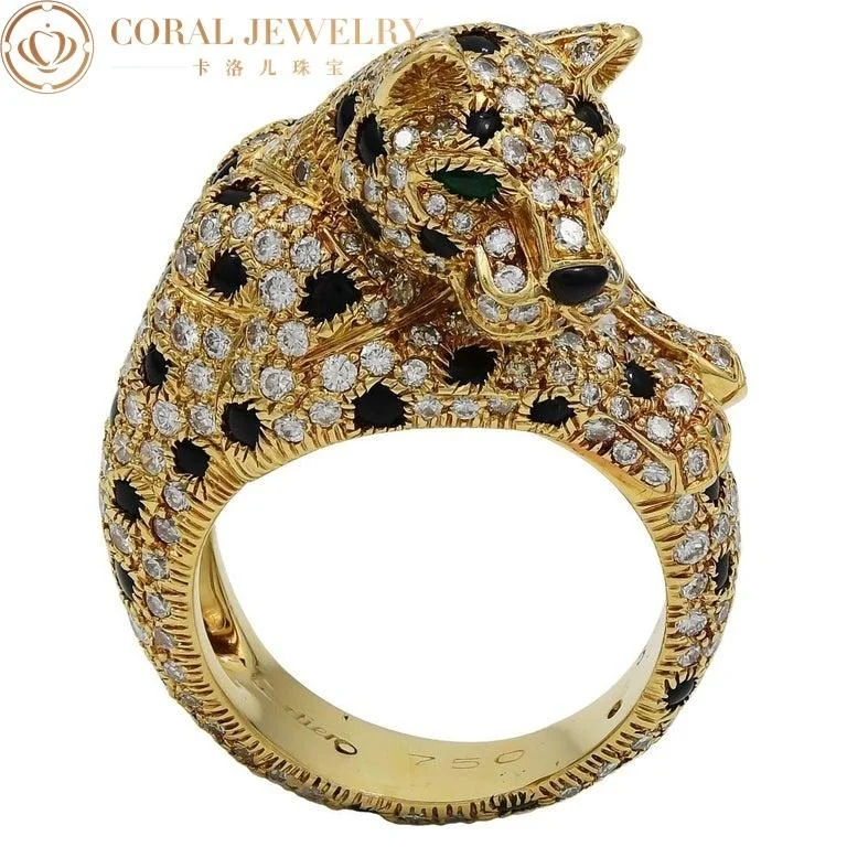 Cartier Panthère De Cartier Ring Onyx Emeralds, Yellow Diamonds 4