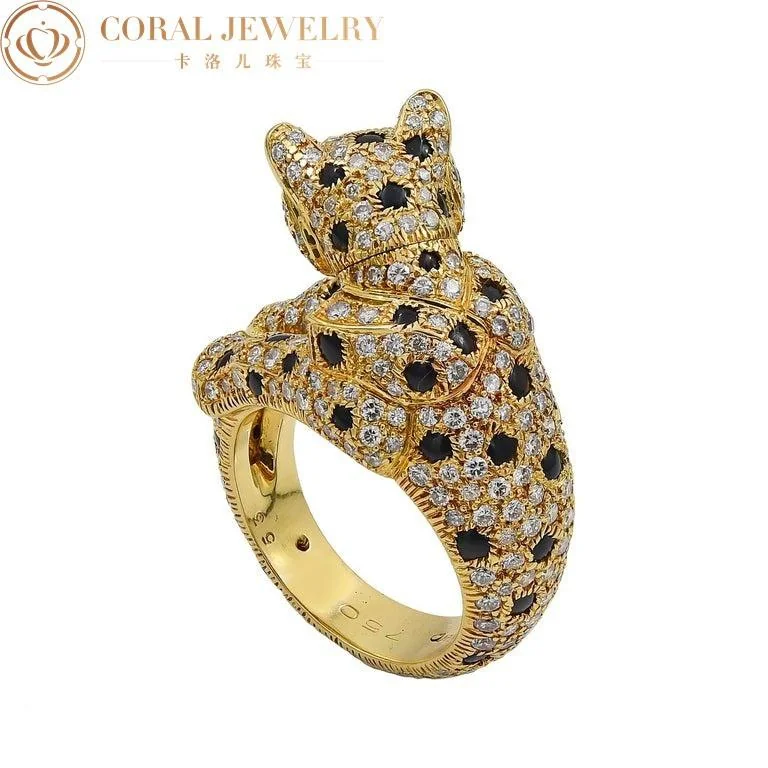 Cartier Panthère De Cartier Ring Onyx Emeralds, Yellow Diamonds 3
