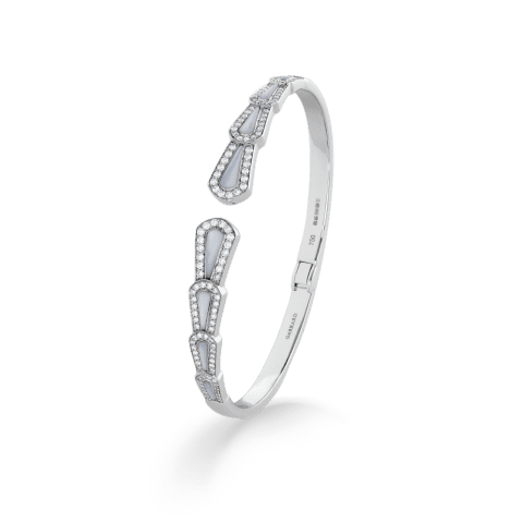 Garrard Fanfare Symphony Jewellery Collection Diamond And Mother Of Pearl Bracelet In 18ct White Gold