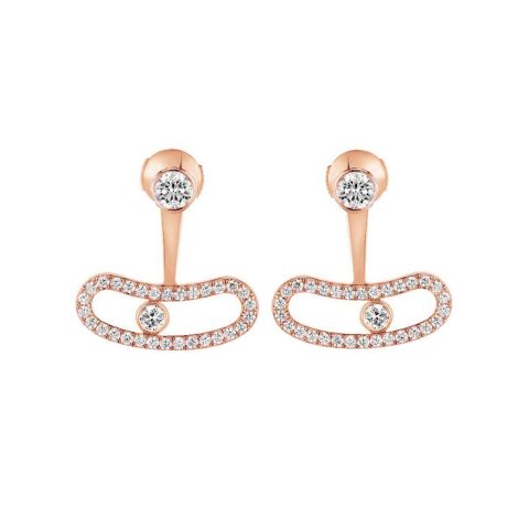 Messika Move Uno Bellow the Lobe Rose Gold Earrings 06510-PG with Diamonds