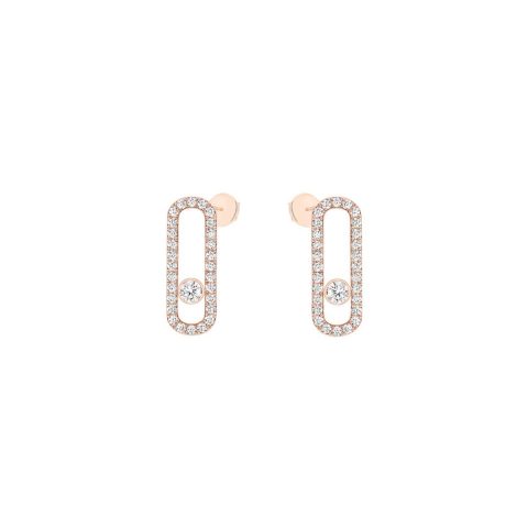Messika Move Uno Rose Gold Earrings 12183-PG with Diamonds