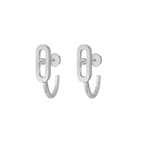 Messika Move Uno White Gold Earrings 10050-WG with Diamonds