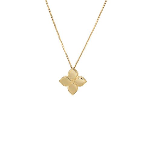 Roberto Coin Princess Flower Yellow Gold Necklace 22