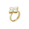 Roberto Coin Princess Flower Yellow Gold Ring With Mother Of Pearl And Diamonds 66