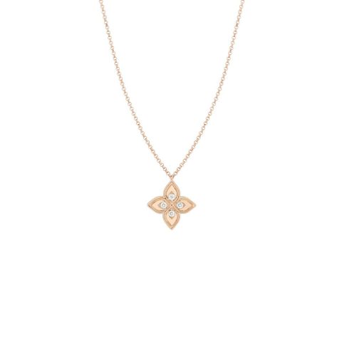 Roberto Coin Tiny Princess Necklace With Diamonds 16