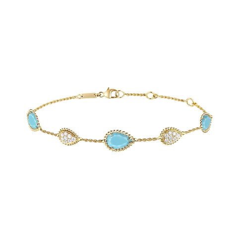 Boucheron Serpent Boheme Yellow Gold Turquoise Diamond Bracelet Jbt00782 coral
