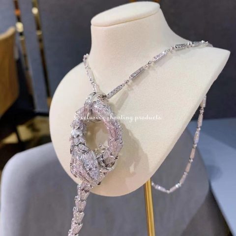 Bulgari Serpenti Viper White Gold Necklace Pave Diamonds 354085 Cl857903 JEWELRY 199