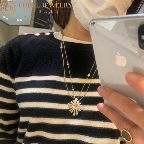 Chanel Soleil De Chanel Transformable Necklace 18k White And Yellow Gold Diamonds J11933 CORAL 18