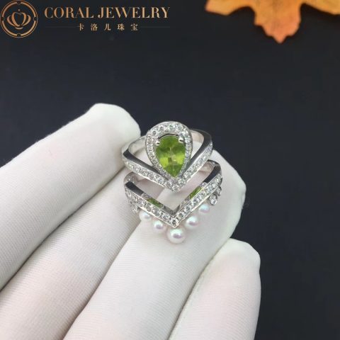 Chaumet Joséphine Aigrette Ring 083301-083292 White Gold Peridot Diamond Combination Rings6