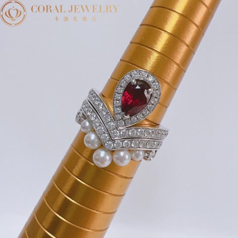 Chaumet Joséphine Aigrette Ring 083340-083292 White Gold, Rhodolite Garnet, Diamonds Combination Rings3