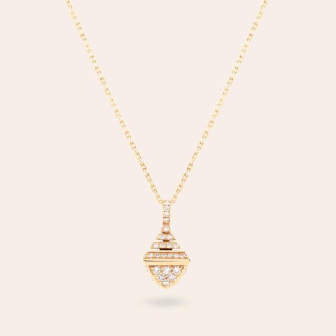 Marli Cleo Mini Rev Full Diamond Pendant In Rose Gold Cleo N32 11