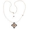 Roberto Coin Venetian Flower Diamond Necklace Coral 15