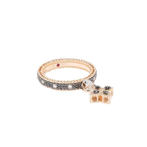 Roberto Coin Venetian Princess Rose Gold Ring With Diamonds 11