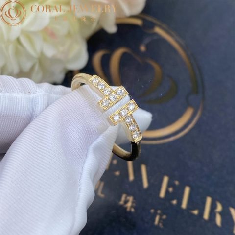 Tiffany T Diamond Wire Ring In 18k Gold Coral 15